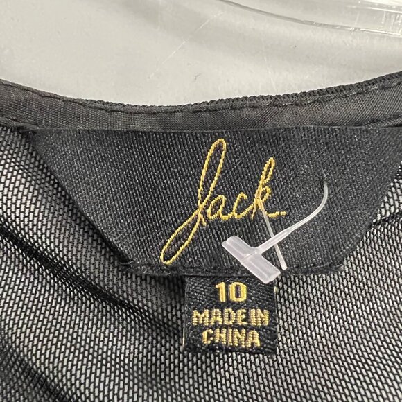 Jack Women's Sheath Dress Mesh 3/4 Sleeve Black Size 10 Zip - Picture 8 of 9